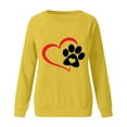 thumbnail image 4 of ICHUANYI Clearance Women's Round Neck Top Casual Fashion, Personalized Printing Loose Fitting, Slimming Long Sleeves(Yellow, S) ICHUANYI WER2023081511603, 4 of 4