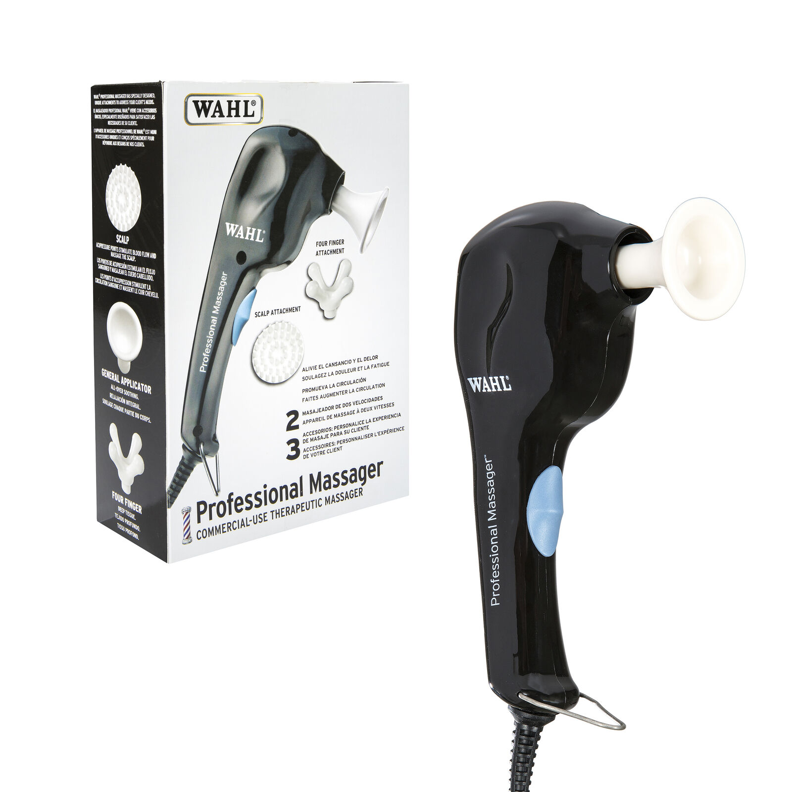 Wahl Professional Massager, 3 Therapy Attachment Heads, Powerful, Lightweight an