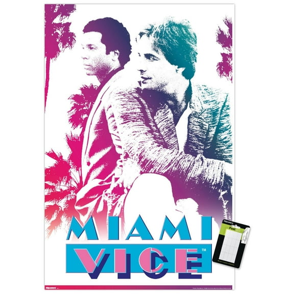 Miami Vice (1984) - Crockett and Tubbs Wall Poster, 14.725" x 22.375"