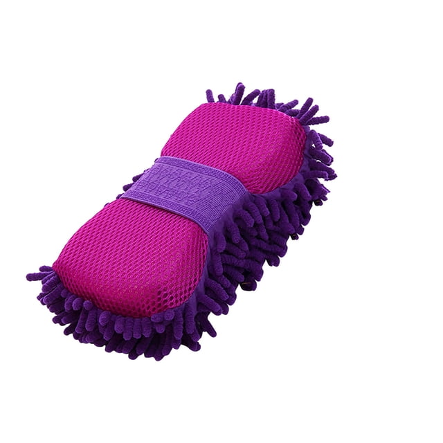 Rbaofujie Dish Brush Microfiber Car Wash Sponge-Non-Scratch Wash Mitt-Two Sided Chenille Microfiber Wash Sponge-Microfiber Mitt for Cars Trucks Boats Wire Brush