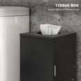 thumbnail image 5 of Toilet Paper Cabinet Christmas Gift Small Bathroom Corner Floor Cabinet with Doors and Shelves Thin Storage Bathroom Organizer for Paper Shampoo Black, 5 of 10