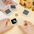 thumbnail image 4 of 4Pcs Acrylic Jewelry Storage Box with Top Lid Clear Gemstone Display Stand Square Jewelry Gift Case with Black Sponge Inside for Bare Stone Diamond Coins Painting Accessories 2.3x2.3x0.8 Inch, 4 of 7
