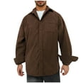 thumbnail image 2 of ZRGHAOYLQ Corduroy Button Down Shirt Men Long Sleeve Lapel Collar Dress Shirt Jacket Big and Tall Solid Color T Shirts Plus Size Casual Pockets Tops Jacket, 2 of 5