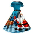 thumbnail image 1 of Wyzesi Robes de Soirée pour Femmes Élégantes Grande Taille Mode Féminine Jour de la Saint-Patrick Imprimé Col Rond Manches Courtes Robe Rétro Décontractée Robes Grande Taille pour Femmes Formelles Automne, 1 of 3
