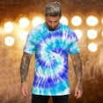 thumbnail image 2 of Men Small Shirts Mens Large Tall Shirts Mens Summer Hawaii Beach Casual Sports Tie Dye Lettering Crewneck T Shirt Top Men Shirt Pack Shirts Men, 2 of 5