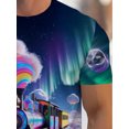 thumbnail image 5 of High-quality men's 3D T-shirt with bright train and aurora design, suitable for casual wear in the restaurant or living room, soft fabric, durable structure, comfortable fit, 5 of 6