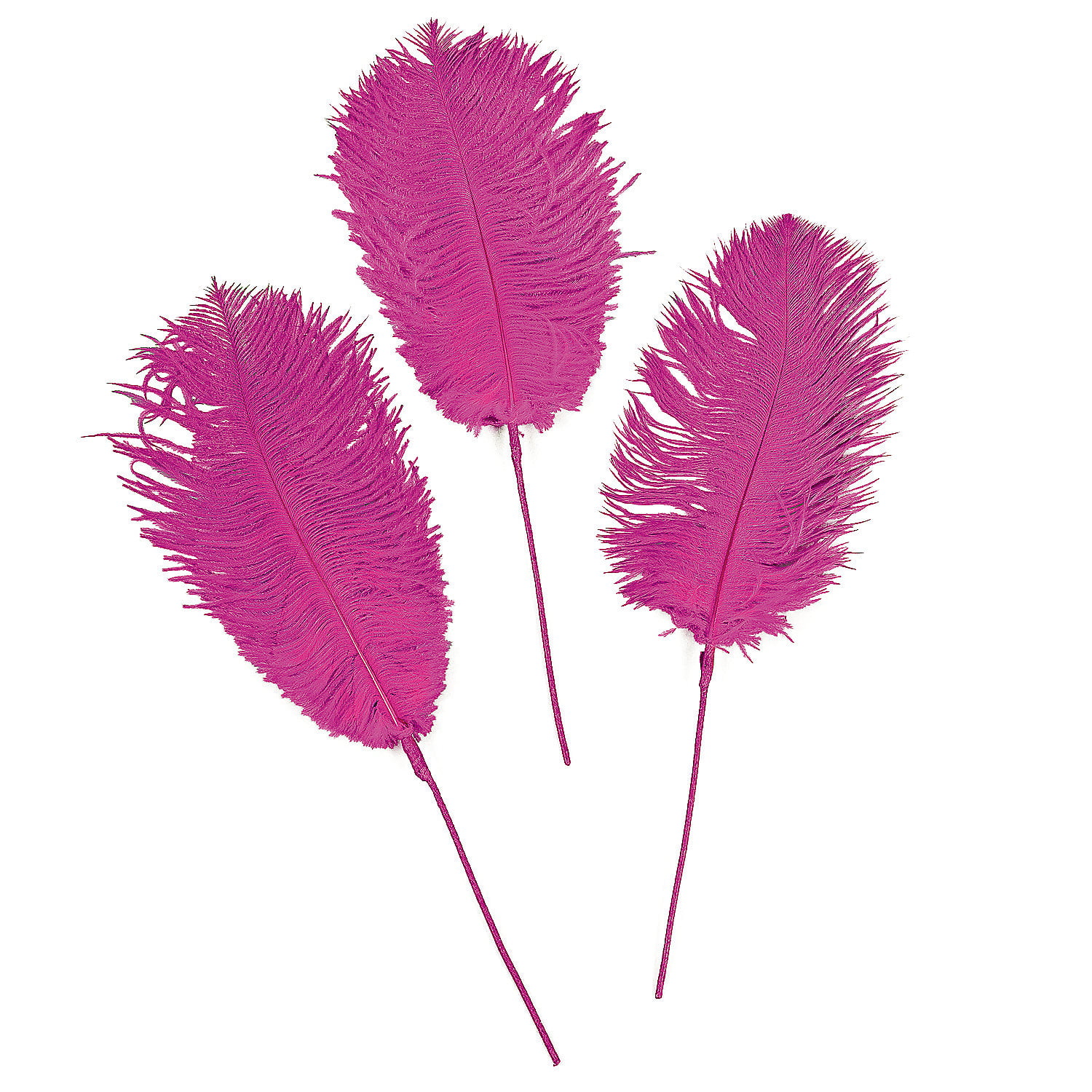Hot Pink Ostrich Feathers - Craft Supplies - 12 Pieces - Walmart.com ...
