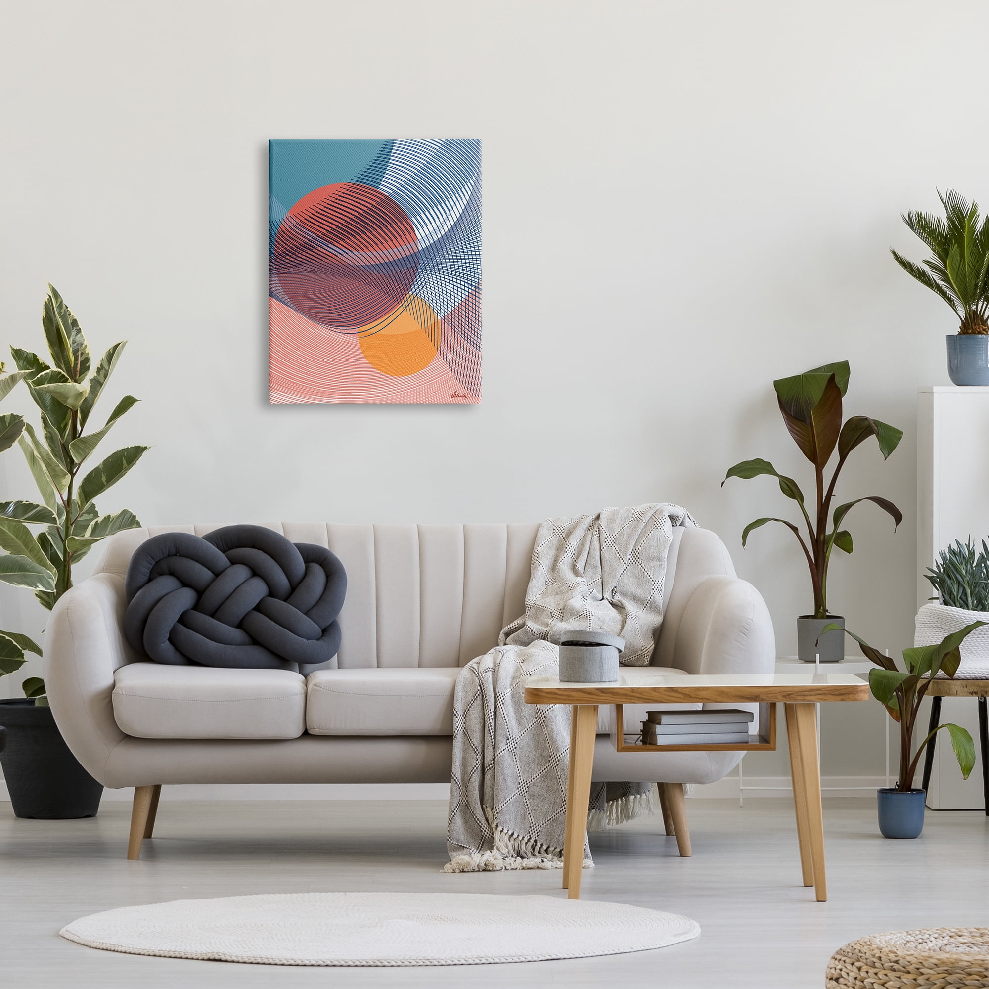 Stupell Industries Patterned Circular Shapes Abstract Painting Gallery Wrapped Canvas Art Print Wall Art, 24 x 30
