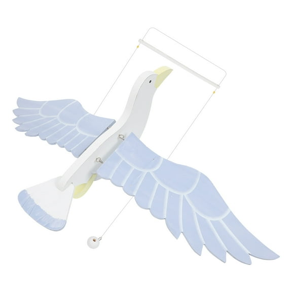 Worgeous  Wooden Seagull Decoration Hummingbird Wind Chimes Pigeon Plush Animals White