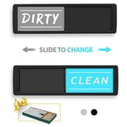 Clean Dirty Dishwasher Magnet - Non-Scratch Magnetic Black Signage Indicator for Kitchen Dishes with Clear, Bold & Colored Text - Easy to Read & Slide for Changing Signs (Blue)