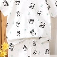thumbnail image 4 of NIEWTR Baby Kids Summer Set 2PCs Short Sleeve Crewneck Tee + Elastic Shorts Breathable Pajamas Gift Set for 0 3 6 9 12 18 Months Toddler Outfit Set(A-Black,3-4 Years), 4 of 4