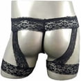 thumbnail image 3 of Men's Lingerie Panties Lace Tirm Bulge Pouch G-String Thongs Underwear with Garter Black, 3 of 3
