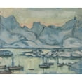 thumbnail image 2 of Anna Boberg 14x12 Gold Ornate Wood Frame and Double Matted Museum Art Print Titled - Boat with Net. Study from Lofoten, 2 of 4