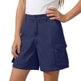 thumbnail image 5 of ZOYOEN Girls Cargo Shorts with Button- Elastic Waist Casual Multiple Pockets Baggy Kids Hiking Shorts Navy Size 12, 5 of 7