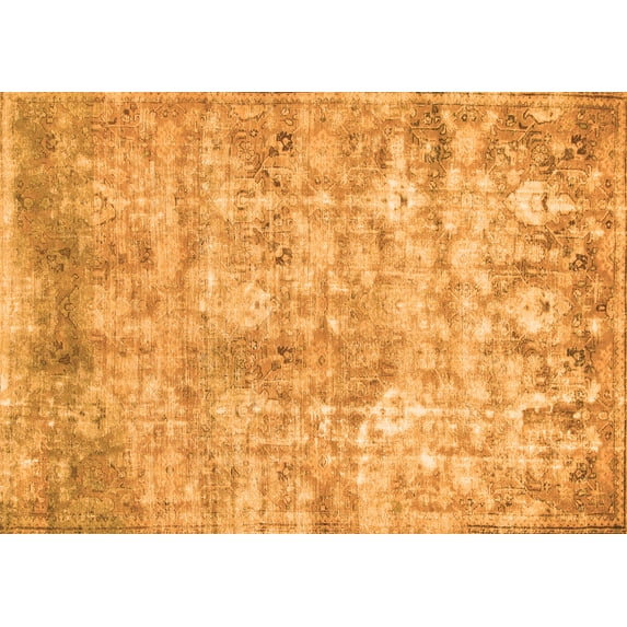 Ahgly Company Indoor Rectangle Abstract Orange Modern Area Rugs, 8' x 12'