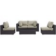 thumbnail image 4 of Modway Convene 5 Piece Outdoor Patio Sectional Set in Espresso Beige, 4 of 8