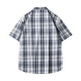 thumbnail image 3 of CHEEREAM Mens Short Sleeve Button Down Shirt Plaid Button Up Shirts Casual Summer Work Beach Shirts Black 4XL, 3 of 3