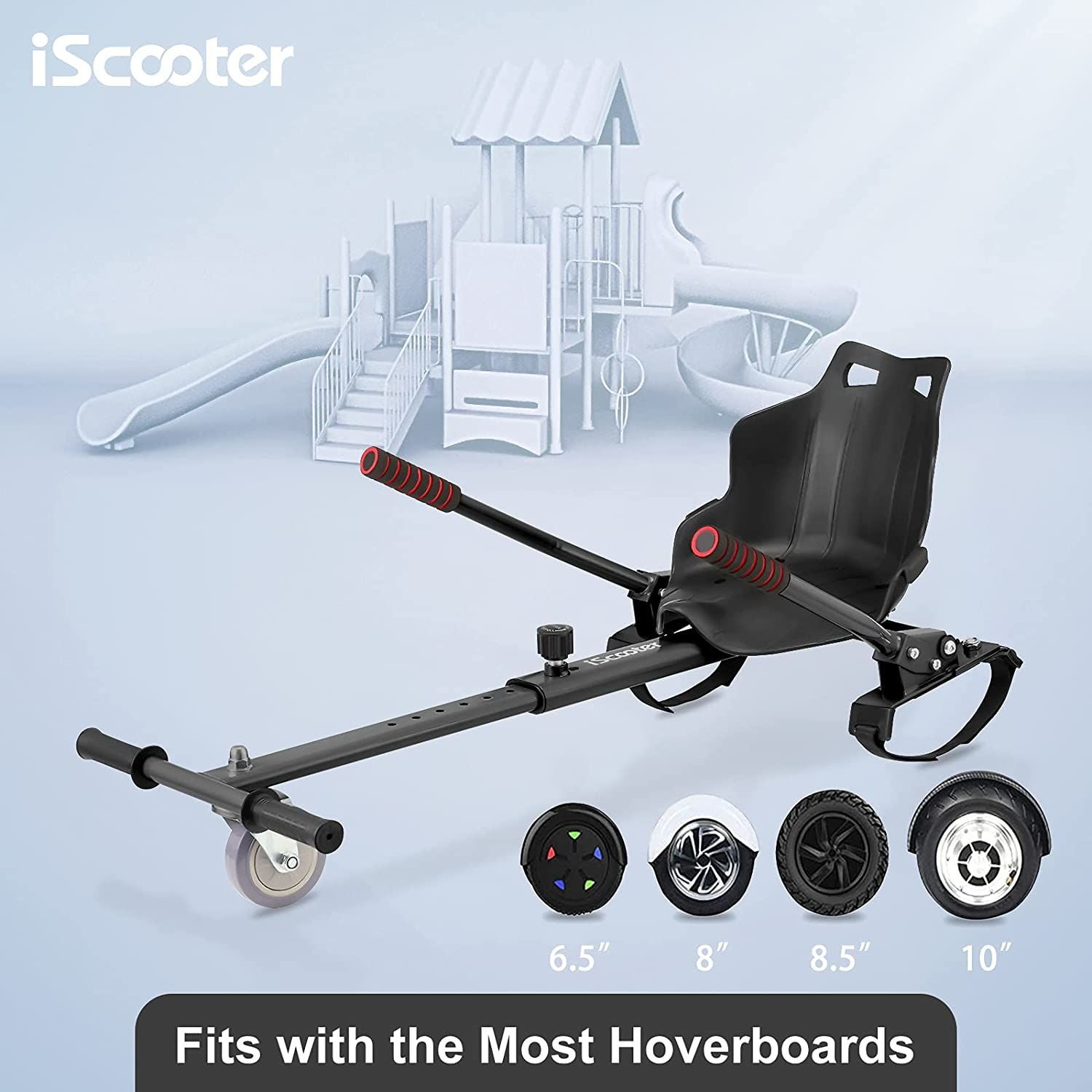 iScooter Go Kart Attachment For Hoverboard,Hoverboard For Kids Cart Clearance,Adjustable Hover Cart For Adult-Black