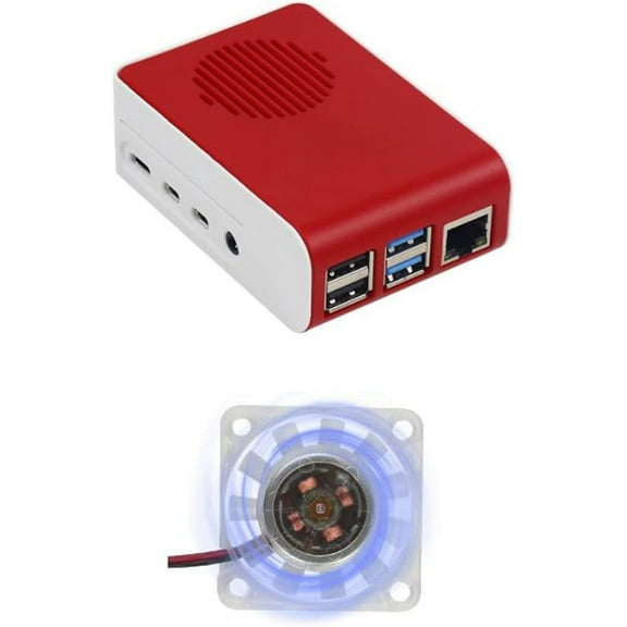 Treedix Case with Dazzling LED Cooling Fan, Raspberry pi Heatsink for Raspberry pi 4 4