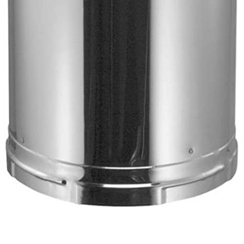 DuraVent DuraPlus 12 x 6 Inch Diameter 430 Stainless Steel Triple Wall Wood Burning Stove Pipe Connector to Vent Smoke and Exhaust, Silver
