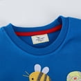 thumbnail image 4 of HILEELANG Toddler Girls(2-7Y) Blue Sweatshirt Cotton Falling Shoulder Sleeve Pullover Colorful Royal Flower Fall Winter Shirt 5T, 4 of 8