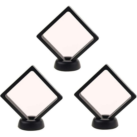 3 Pieces Coin 3d Display Stand Box Set Diamond Square Medallion Challenge Coin Chip Display Sta