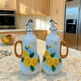 thumbnail image 6 of 18 Oz Hand Painted Relief Ceramic Olive Oil Bottle Dispenser for Kitchen 540mL, 6 of 7
