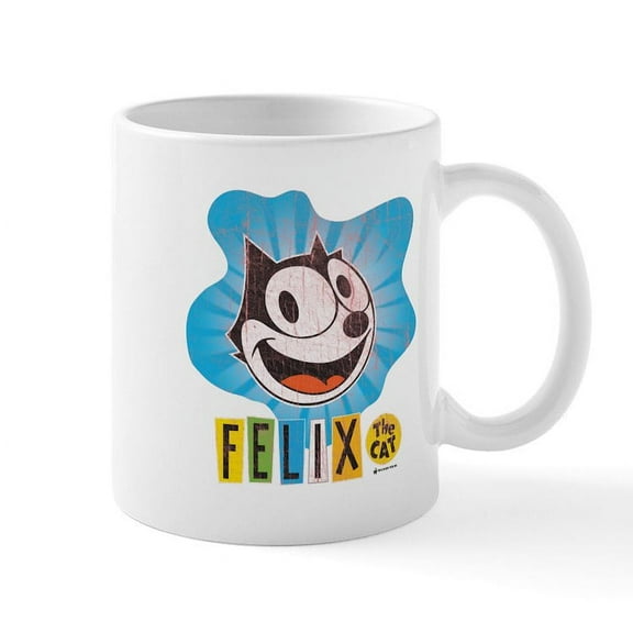 CafePress - Felix Blue Swirl Laughing Mug - 11 oz Ceramic Mug - Novelty Coffee Tea Cup
