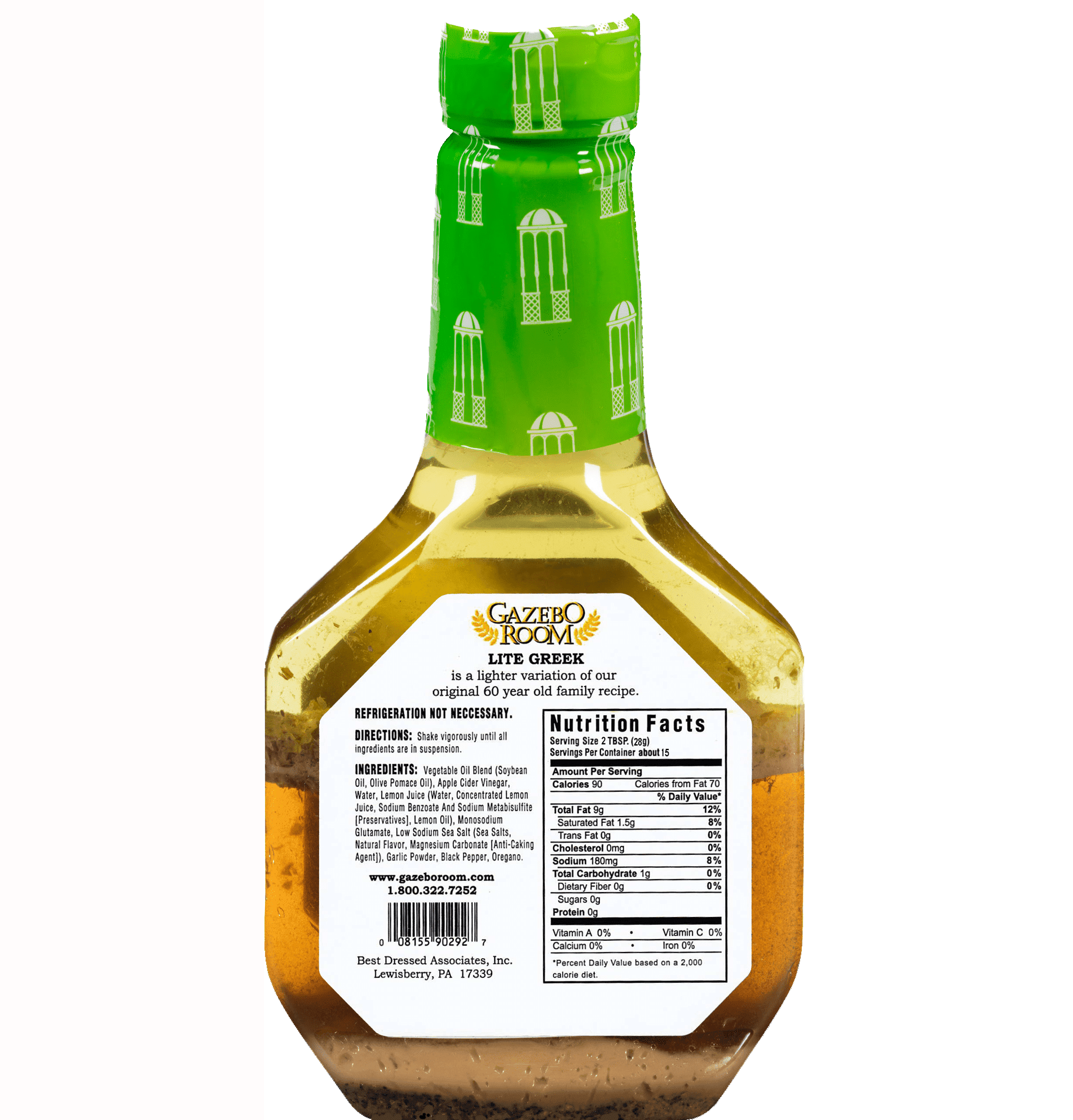 Gazebo Room Lite Greek Salad Dressing & Marinade, 16.0 FL OZ
