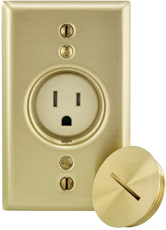 Leviton 021-T5250-00B Tamper Resistant Single Floor Receptacle, 125 V, 15 A, 2 Pole, 3... by Leviton Mfg Co