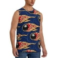thumbnail image 2 of Pofeuu Bowling Ball And Flame Print Men's Muscle T-Shirt, Sleeveless, Muscle Tank, Classic Muscle Tee Top For Men Casual Sleeveless Muscle T-Shirt Trendy Clothes-Small, 2 of 7