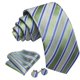 thumbnail image 2 of Set de Corbata Barry.Wang Verde Salvia de Seda a Rayas 150x8.5 cm, 2 of 8