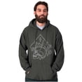 thumbnail image 5 of Floral Diamond Skull Symbol Spiritual Hoodie Sweatshirt Women Men Brisco Brands 3X, 5 of 6
