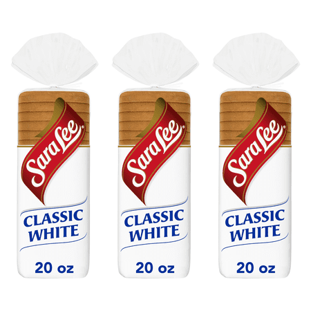 Sara Lee Classic Bread, 20 oz, Soft Plain White Bread, (Pack of 3)