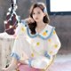 thumbnail image 1 of Conjunto de pijamas de seda de hielo para niñas, ropa de casa de manga larga con cuello de muñeca bonita, primavera y otoño, 1 of 4