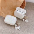 thumbnail image 3 of For Apple AirPods 4 3 Pro 1/2 Cute Glossy Glitter Case Cover+Pearl Shell Pendant, 3 of 5