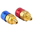 thumbnail image 3 of Qiilu R134a Auto Car Quick Coupler Connector Brass Adapters Low & High Side AC Manifold, Conversion Adapters,Refrigerant Quick Couplers, 3 of 4