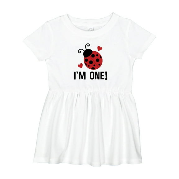 Inktastic 1st Birthday Ladybug 1 Year Old Girls Baby Dress