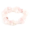 thumbnail image 1 of Xiao Hua Pulsera de cuentas hecha a mano, ideal para hombres y mujeres, con cristales naturales de colores, piedra triturada irregular, doble capa tejida, elástica, con cruz (rosa claro)., 1 of 5