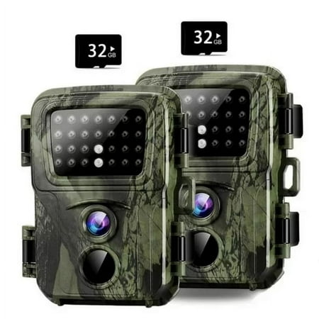 SuntekCam Trail Camera [2 Pack]with 32GB SD Card 20MP 1080P Game Camera Hunting Camera with Low Glow Night Vision Motion Activated Waterproof for Outdoor Scouting Wildlife Monitoring MINI600
