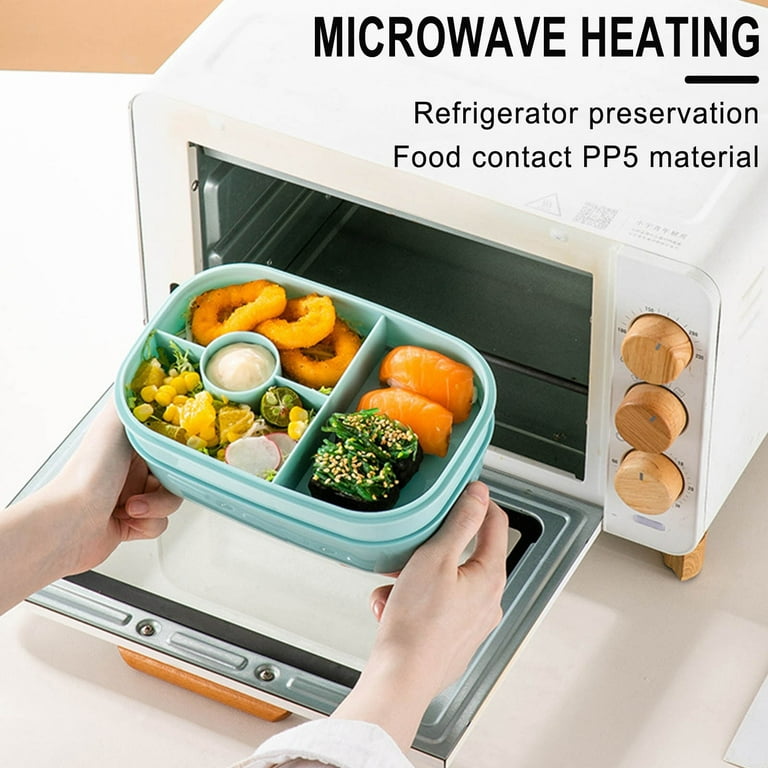 Stackable Bento Box Microwave Lunch Box 3 Layers All-in-One Lunch