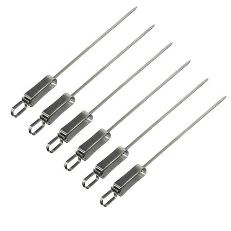 

Kitchen Gadgets BBQ Stainless Steel Shish Kabob Skewers Barbecue Stick Grilling Long Needle 6Pcs Kitchen Organization and Storage