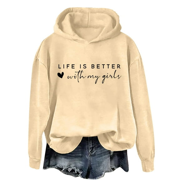 Casual Fall Outfits Women's Hooded Pullover Oversized Tunic Hooded Sweatshirt Women Women's Trendy Hooded Pullover Women's Casual Hooded Sweatshirt Oversized Sweatshirt for Women