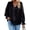 Black, variant on Women'S Casual Blouse - Dot Summer Shirts Elegent V Neck Long Sleeve Loose Dressy Office Tops Pink L