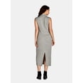 thumbnail image 3 of Nine.Eight Women's Sleeveless Ribbed Mock Neck Midi Dress, Sizes XS-XXXL, 3 of 5