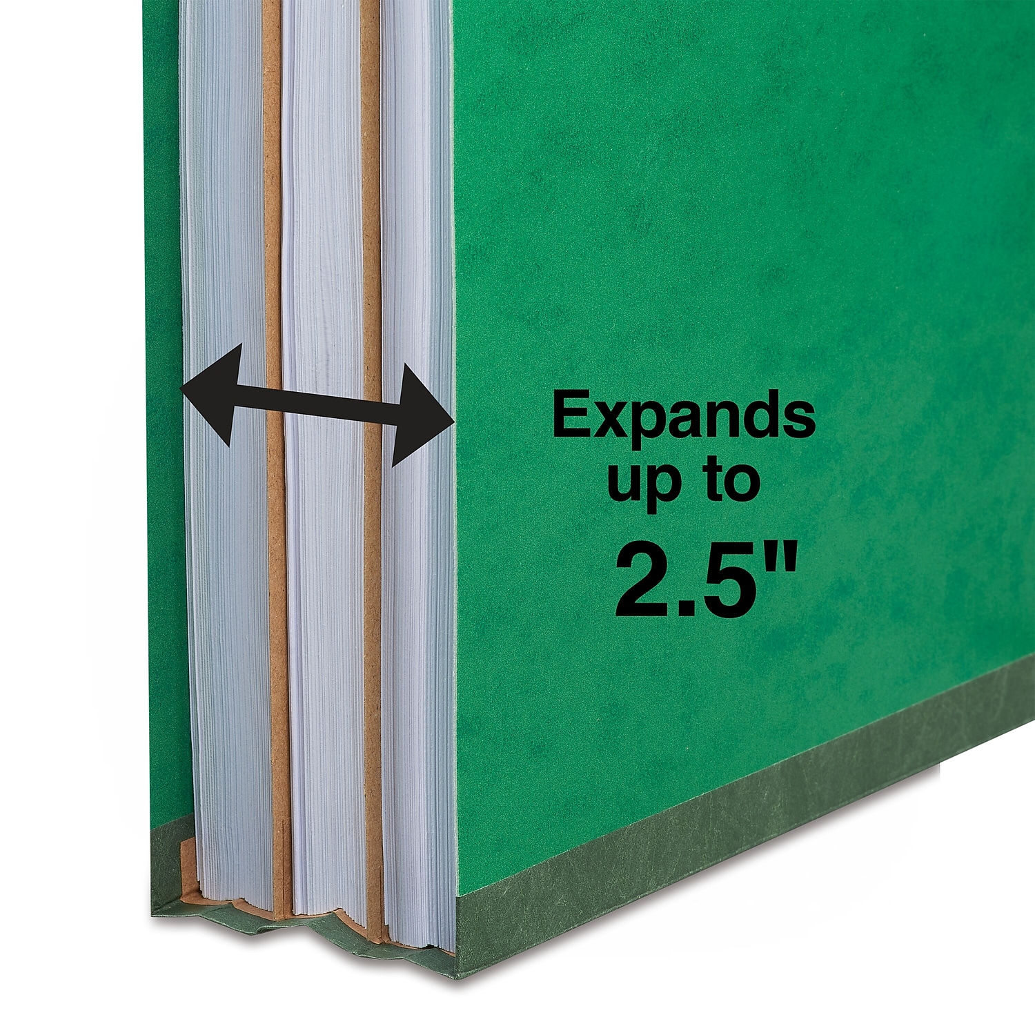Staples Moisture Resistant Classification Folder 2-Dividers 2.5" Expansion Letter Size Green