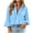 Light Blue, variant on Lutiedan Womens Button Down Tops 3/4 Sleeve Ruffle Bell Collar Blouses Casual Business Work Blouses with Chest Pockets S-XXL