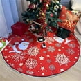 thumbnail image 6 of Btomtd 24" Santa Claus and Snowflake Christmas Tree Skirt for Tree Bottom Decoration Velvet Embellished Holiday Tree Skirt Mat for Merry Chirstmas Party Decor, A, 6 of 6