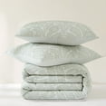 thumbnail image 4 of Lush Decor Willow Garden Restorative Gauze Jacquard Comforter 3 Piece Set Full/ Queen Sage - Botanical Bedding Set - Leaf Print - Green Coastal Decor, 4 of 11