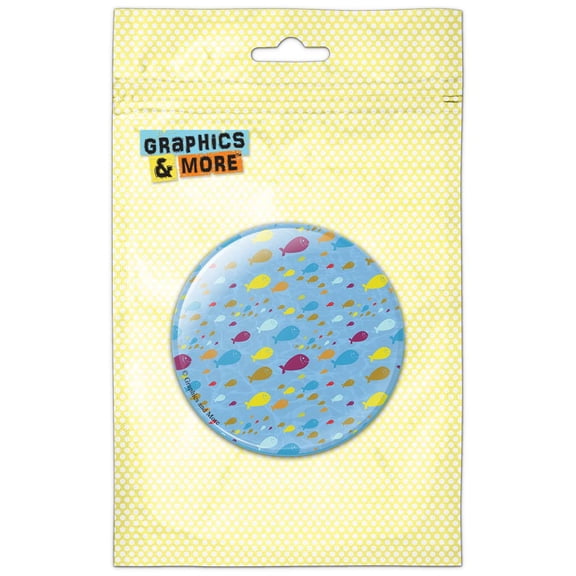 School of Colorful Fish on Water Pinback Button Pin Badge